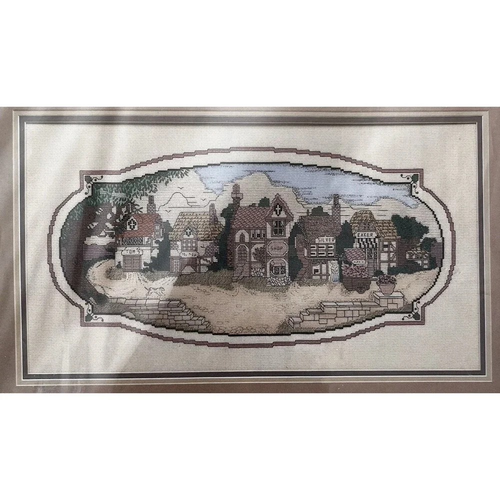 Shopkeeper's Row  Picture Printed Counted Cross Stitch Kit Candamar Designs
